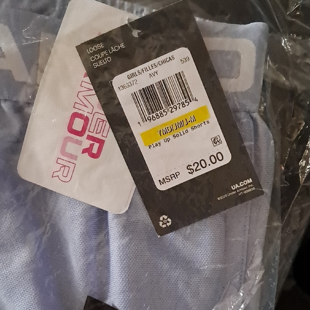 Under Armour Girls' Loose Shorts - Light Blue Youth M